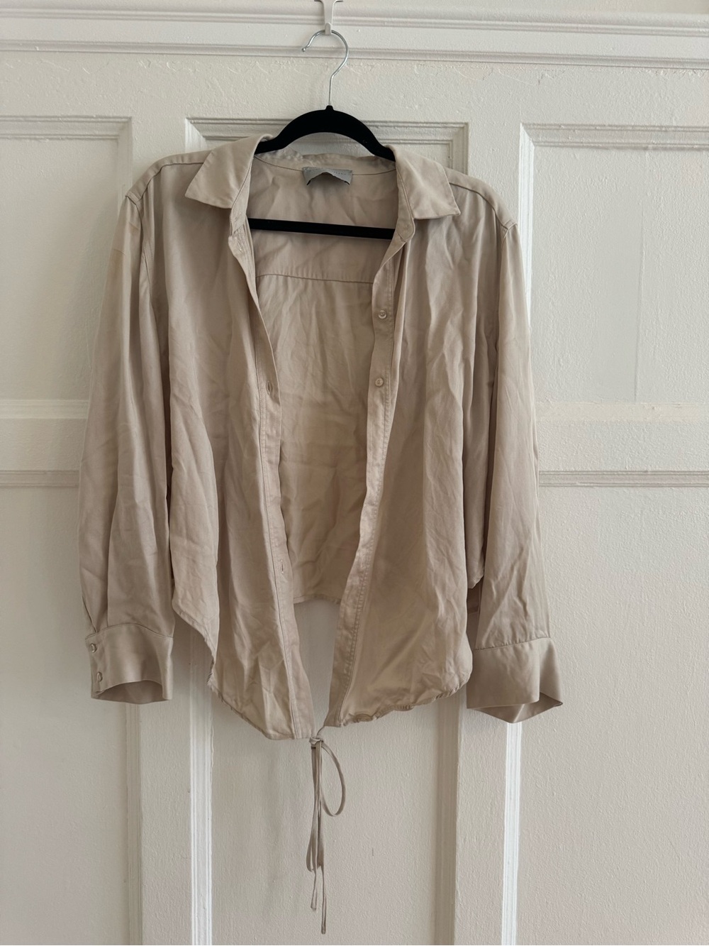 Modern Citizen Beige Button-Down Drawstring Shirt